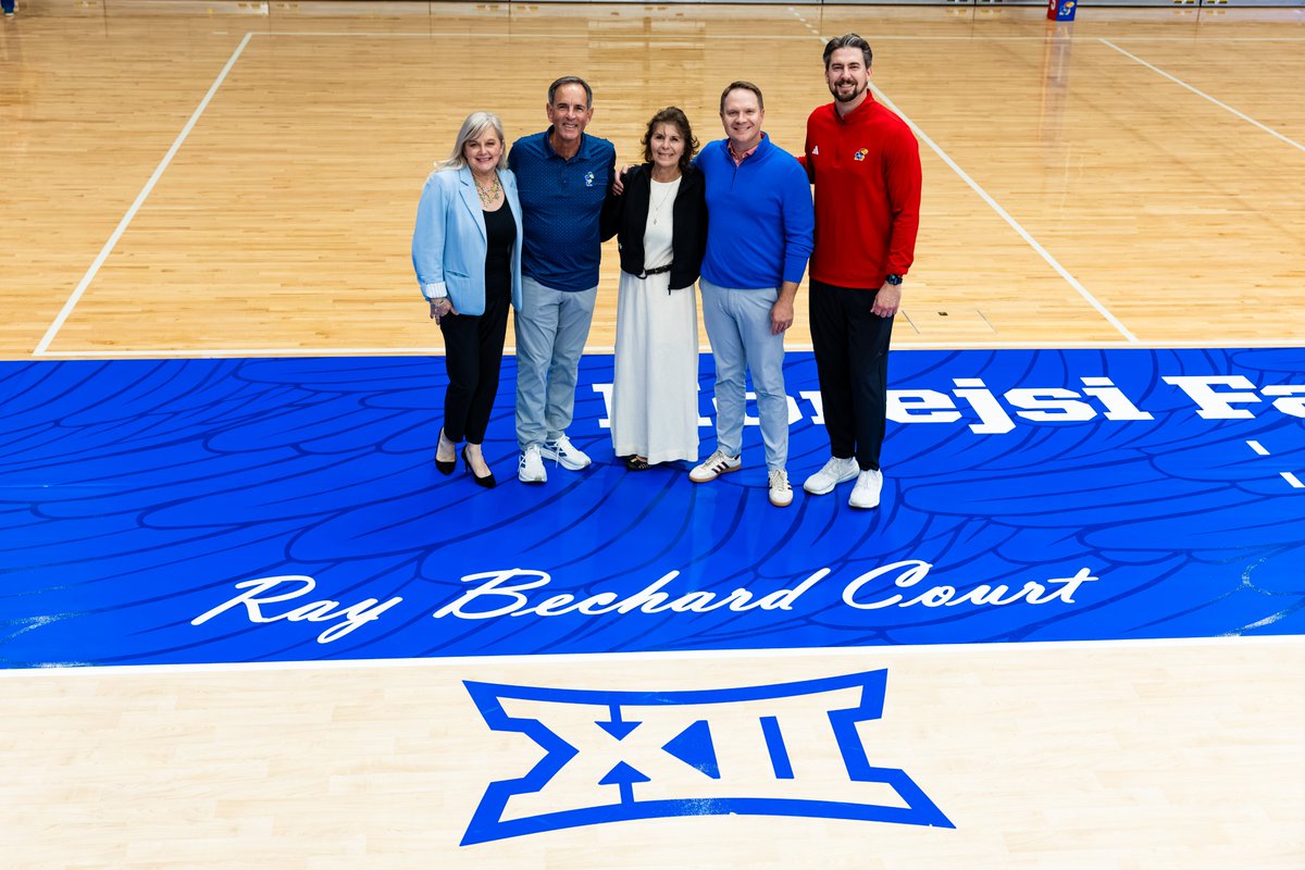 KUAthletics's tweet photo. All love for Coach B ❤️

The University of Kansas will officially dedicate the Horejsi Family Volleyball Arena court in honor of former legendary head volleyball coach @RayBechard this Friday prior to the team's match against Houston. https://t.co/pkNLkeWX3o