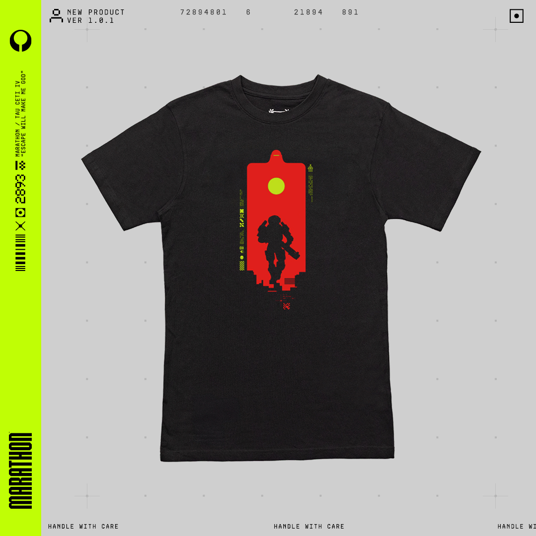 BungieStore's tweet photo. Run // Success. 
New gear // obtained.

Marathon Collection [001] Compiler T-Shirt is now available for purchase on the Bungie Store. 

Extract with your purchase today! 

US: https://t.co/EjcZtdr8nw
EU: https://t.co/la9rs8RiVU https://t.co/SDWzrVKH28