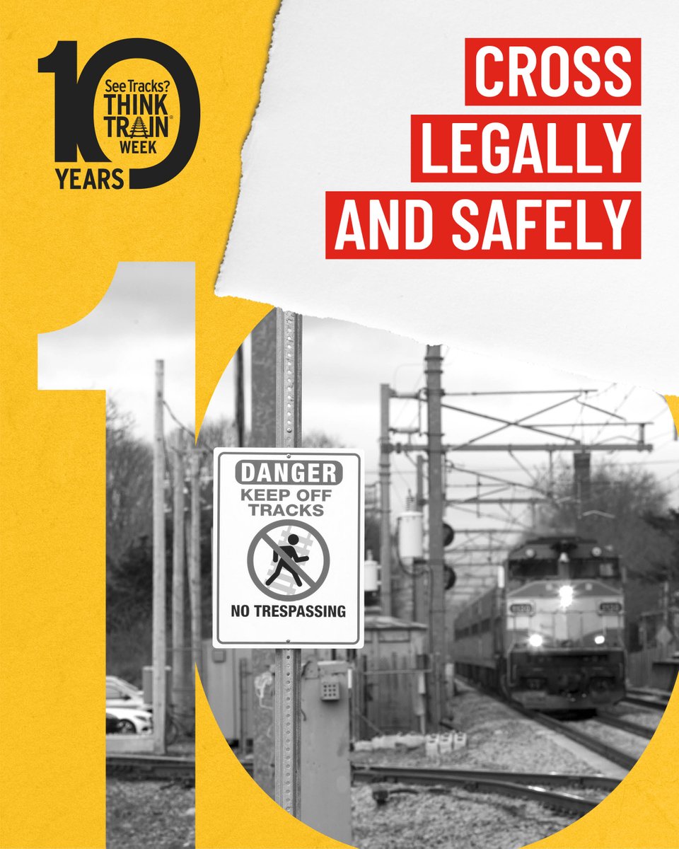 olinational's tweet photo. Learn to recognize the signs and signals when approaching railroad crossings. That's your cue to stay alert. Know the facts. Make safe choices. Help us #STOPTrackTragedies.
#SeeTracksThinkTrainWeek https://t.co/mS8HFUQNzP