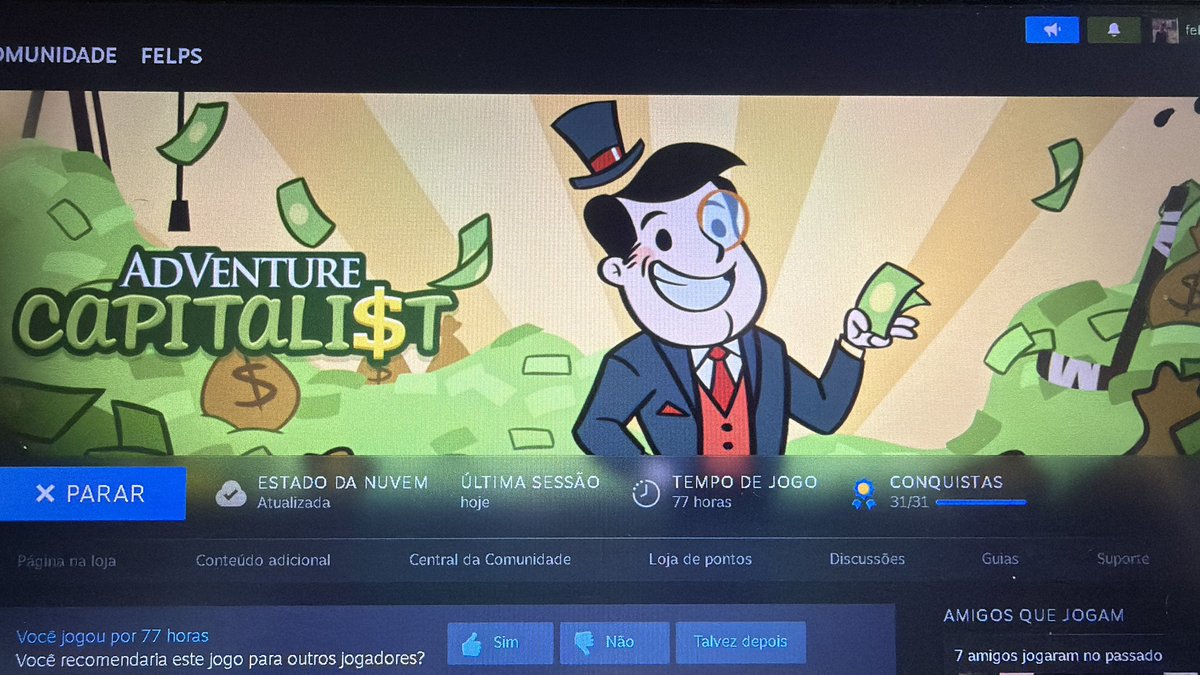 felpsloI's tweet photo. Top conquistas inúteis da minha vida 

Platinado Adventure Capitalist

🥸👊🙏 https://t.co/1OvgSugqWc
