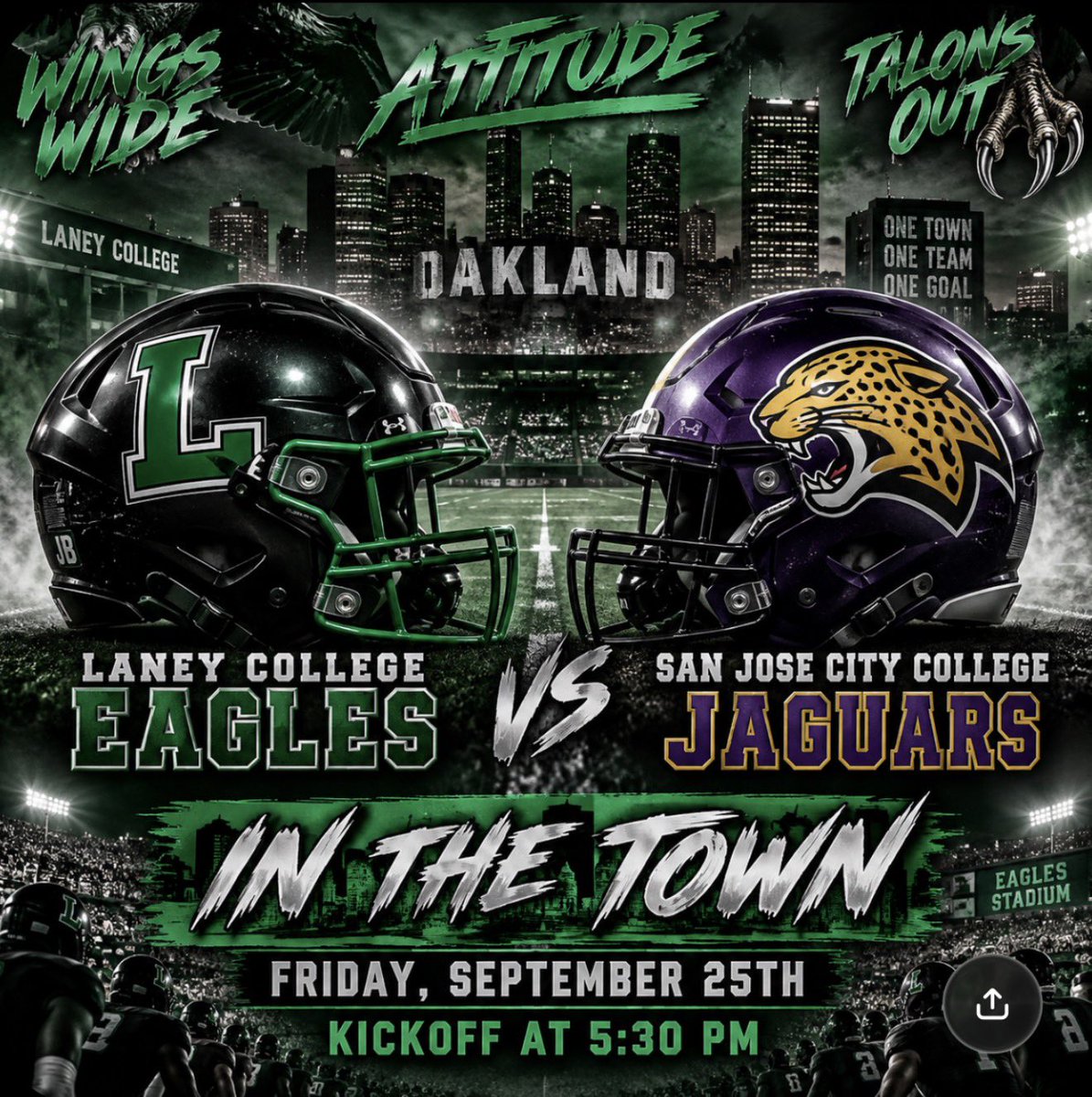 LaneyCollegeFB's tweet photo. Week 5 loading……#WingsWide #TalonsOut #Attitude https://t.co/EDQ56Y3vqW