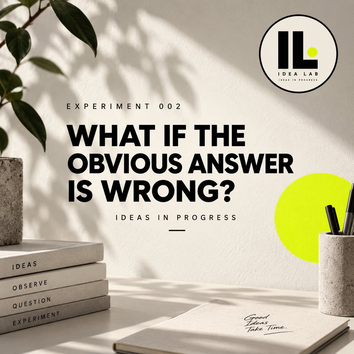 IdeaLabCreate's tweet photo. Sometimes the first answer is just the easiest one.
What if the obvious answer is wrong? 💭
EXPERIMENT 002

#IdeaLab #IdeasInProgress #SoMeRa26 https://t.co/6iTi5uBHhY