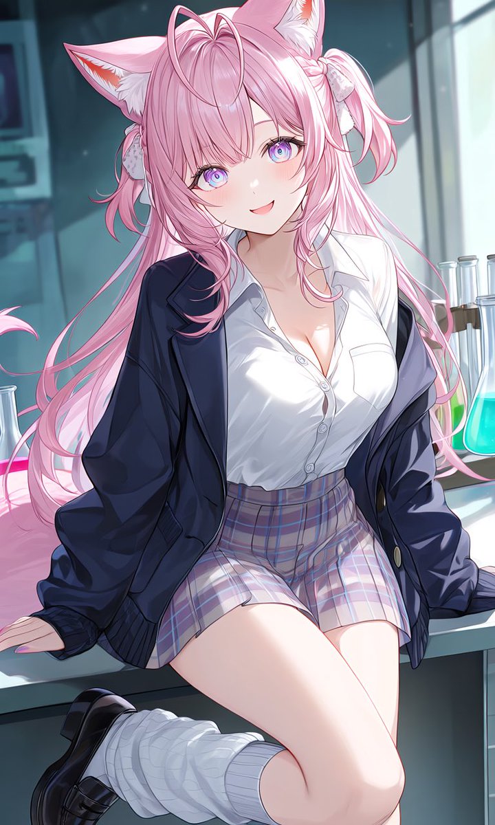 KuroiNu_17's tweet photo. 制服ギャル風なホロライブメンバー！

ルーズソックスにゆるめのカーディガン、少し崩した着こなしが可愛すぎる...！
教室や理科室で見せるギャルっぽい表情とポーズが最高に眩しいです✨

どのギャル姿が一番刺さりましたか？

猫又おかゆ / Nekomata Okayu
博衣こより / Hakui Koyori
沙花叉クロヱ / Sakamata Chloe
戌神ころね / Inugami Korone

#ホロライブ #AIイラスト