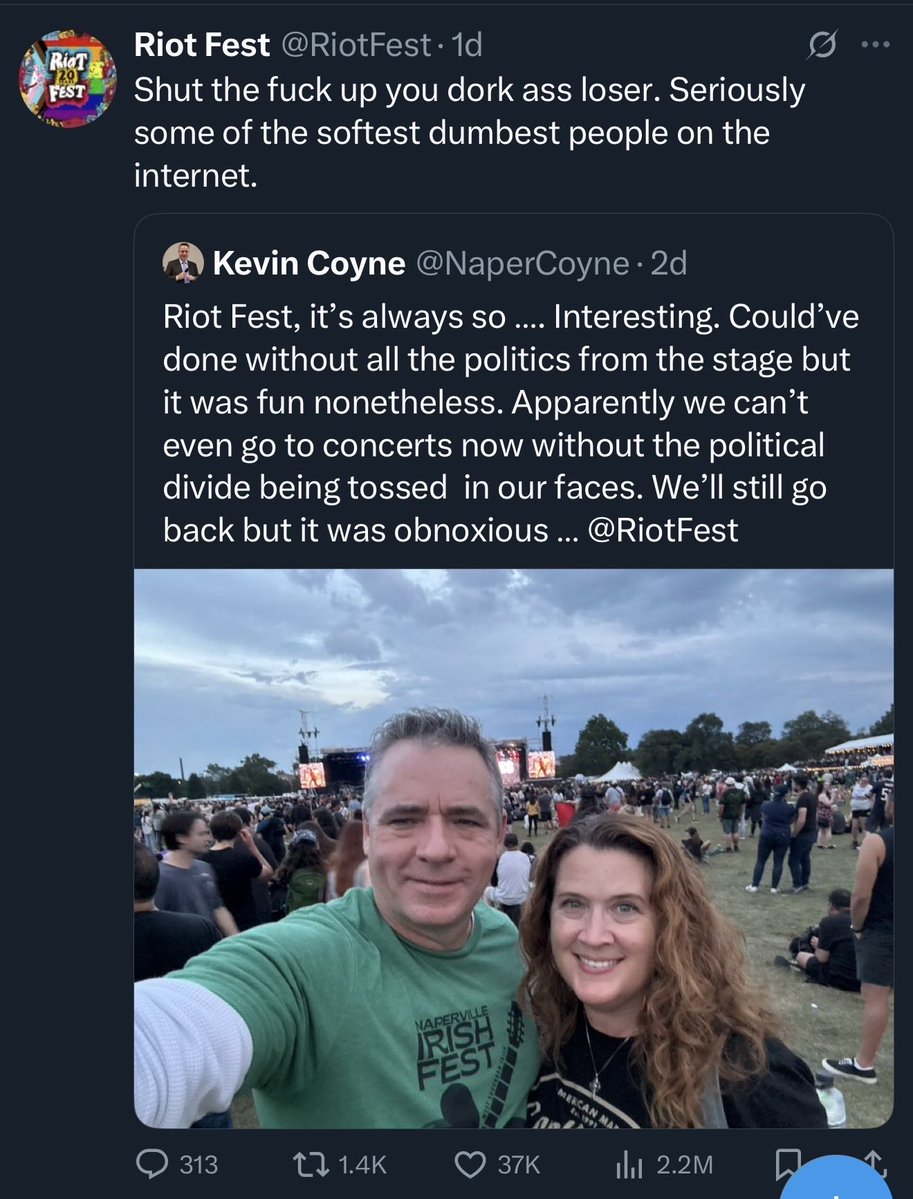 RiotFest's tweet photo. I wonder if @napercoyne made it back to Riot Fest this year… https://t.co/PAE4DBuVe7