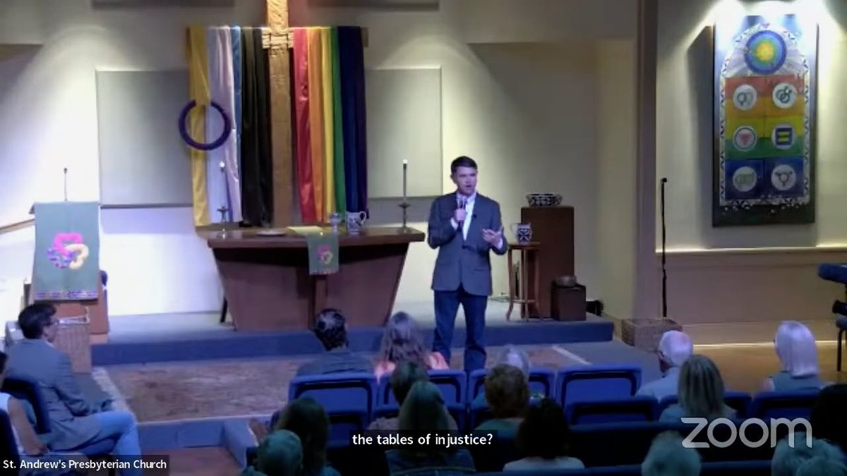 KenPaxtonTX's tweet photo. This is blasphemy.

James Talarico is trying to convince Texans he is a moderate pastor, but this is what his church represents. They boast about hanging a trans flag on the cross and hand out “inclusive” Bibles. https://t.co/EFyAO1RQyZ