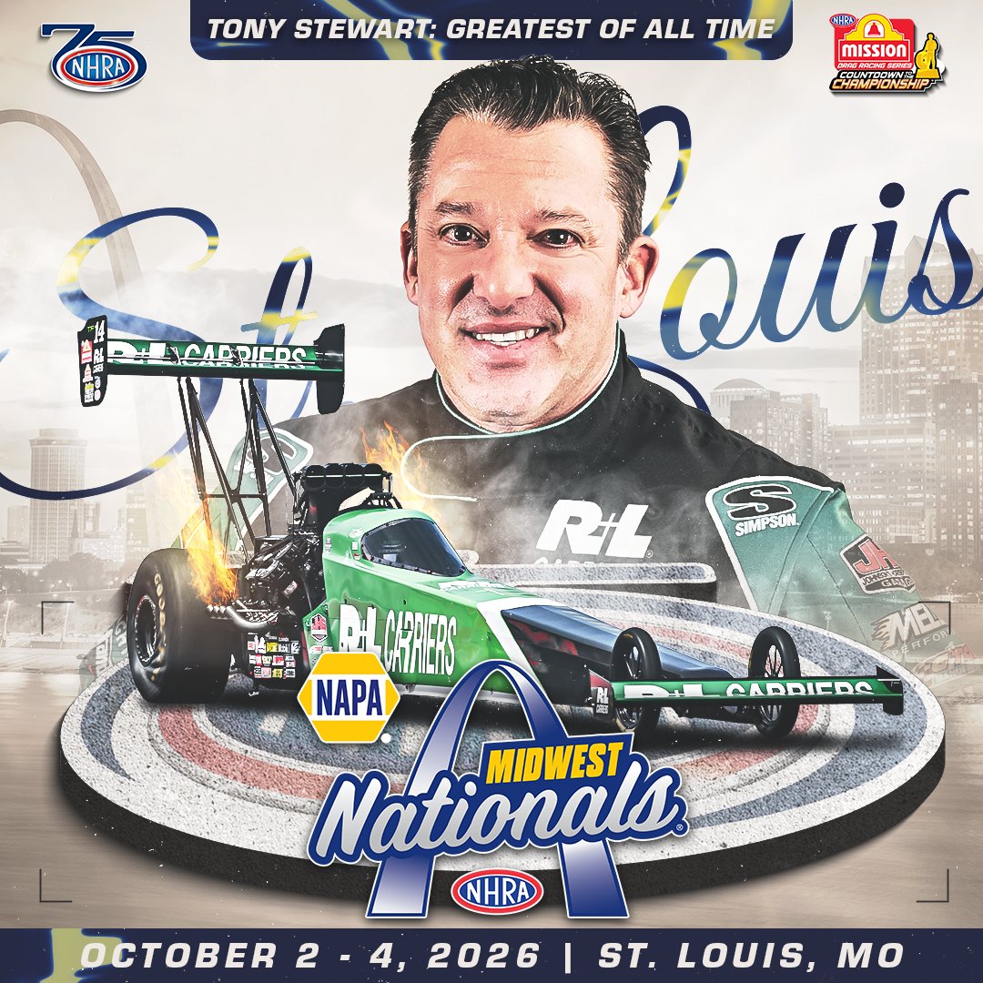 WWTRaceway's tweet photo. @TonyStewart is coming HERE! See Tony and the @thenapanetwork @nhra Midwest Nationals October 2–4 here!

It will be three days of NHRA racing, nitro, and horsepower. Plus the chance to get up close to the action because every ticket is a pit pass.

Get your tickets NOW! 
🎟️>>> https://t.co/jIRhTtKuLD