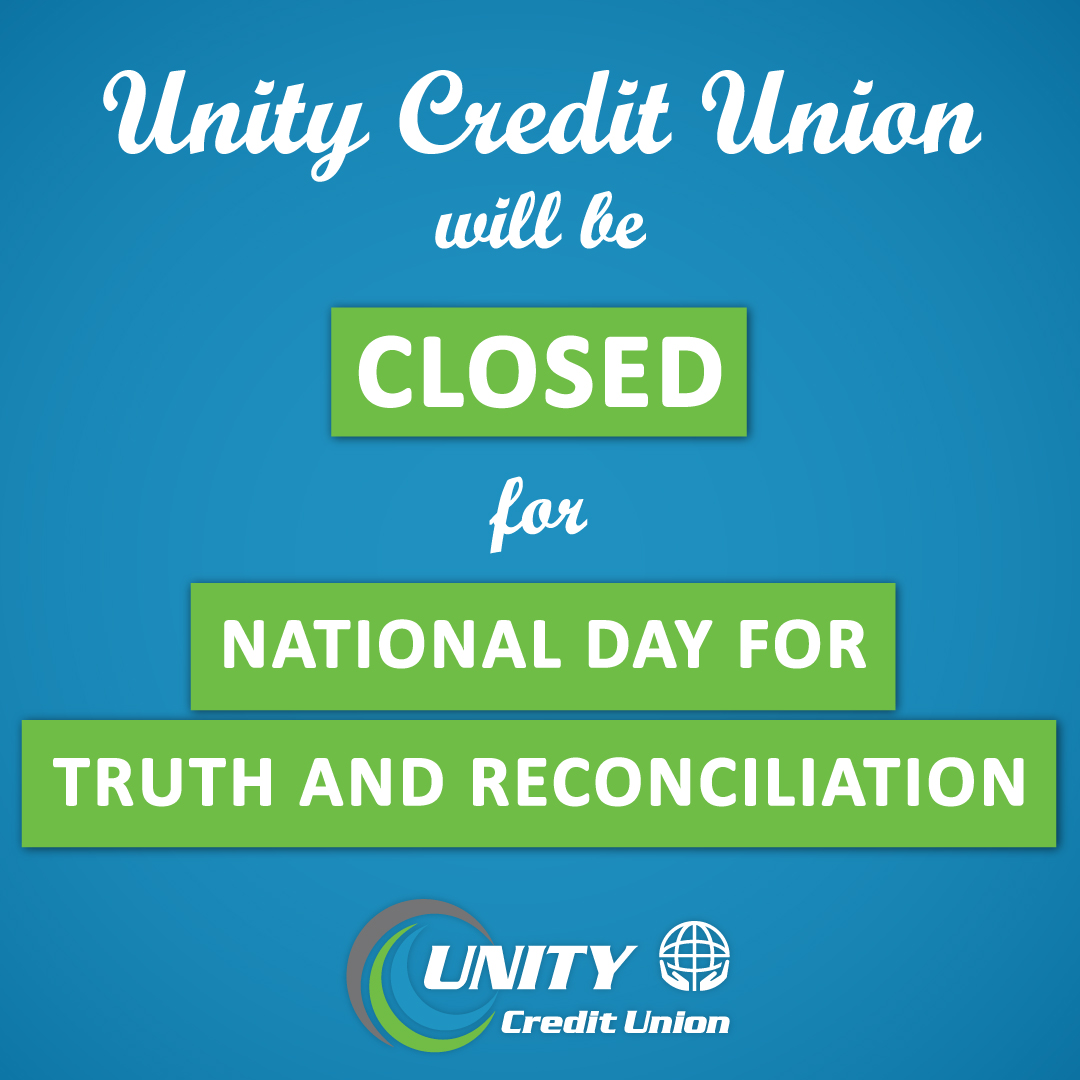 UnitySkCU's tweet photo. We will be closed on Wednesday, September 30, for National Day for Truth and Reconciliation. https://t.co/oAiqfg01d9