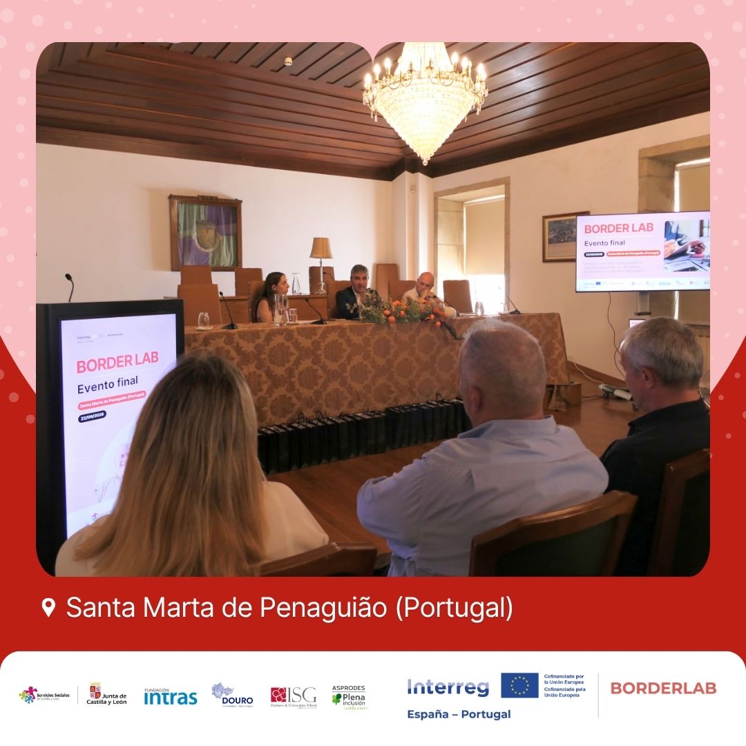 BORDERLAB_EU's tweet photo. 🇪🇸 Ayer, en Santa Marta de Penaguião, celebramos el evento final de #BORDERLAB, compartiendo resultados y aprendizajes de los proyectos piloto de atención de proximidad a personas mayores y dependientes en zonas rurales.

Gracias a todos los participantes!
#Interreg #POCTEP https://t.co/eR9jQzW47Q