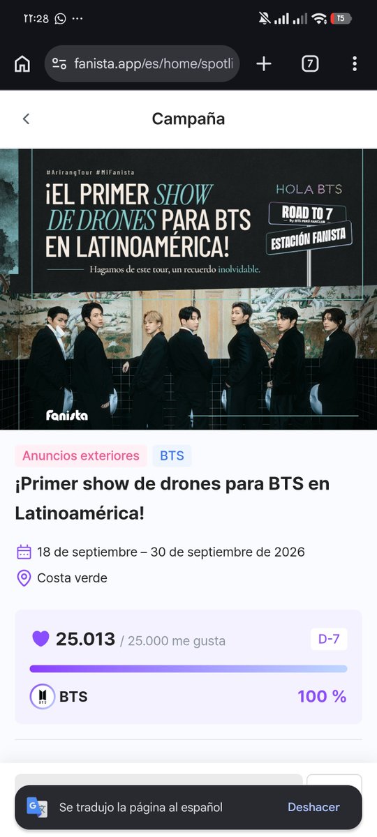 fernandaARMY_97's tweet photo. @Vantaeuwuu Se logroo!!! 😭😭❤️❤️❤️ #Perú #BTS_WORLDTOUR_ARİRANG https://t.co/g86vV9zMCn