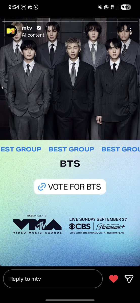 agustdslawgurl's tweet photo. 🆘️🚨IMPORTANT INFO FOR BEST GROUP VOTING FOR BTS FOR VMAS 🚨🚨

Each one of you need to visit MTV instagram account &amp; vote through the link provided on story for BTS. 
🚨Voting will be counted on basis of link clicks on story posted by MTV.🚨

🔗: https://t.co/5NB43epAIF https://t.co/ionaOMpBPO