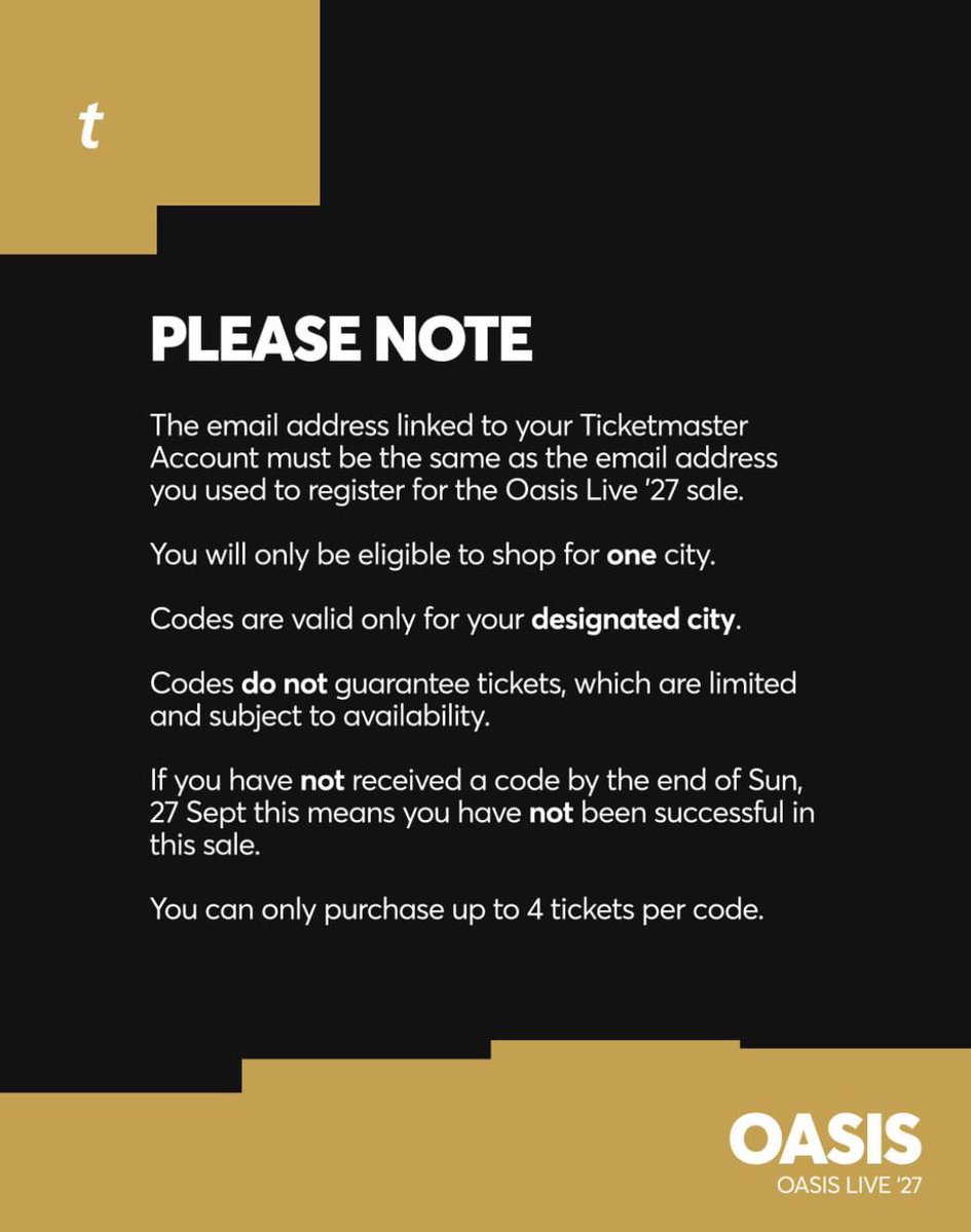 OasisMania's tweet photo. Oasis Live ’27 ticket guide: Everything you need to know. https://t.co/Y16SGaKU0C