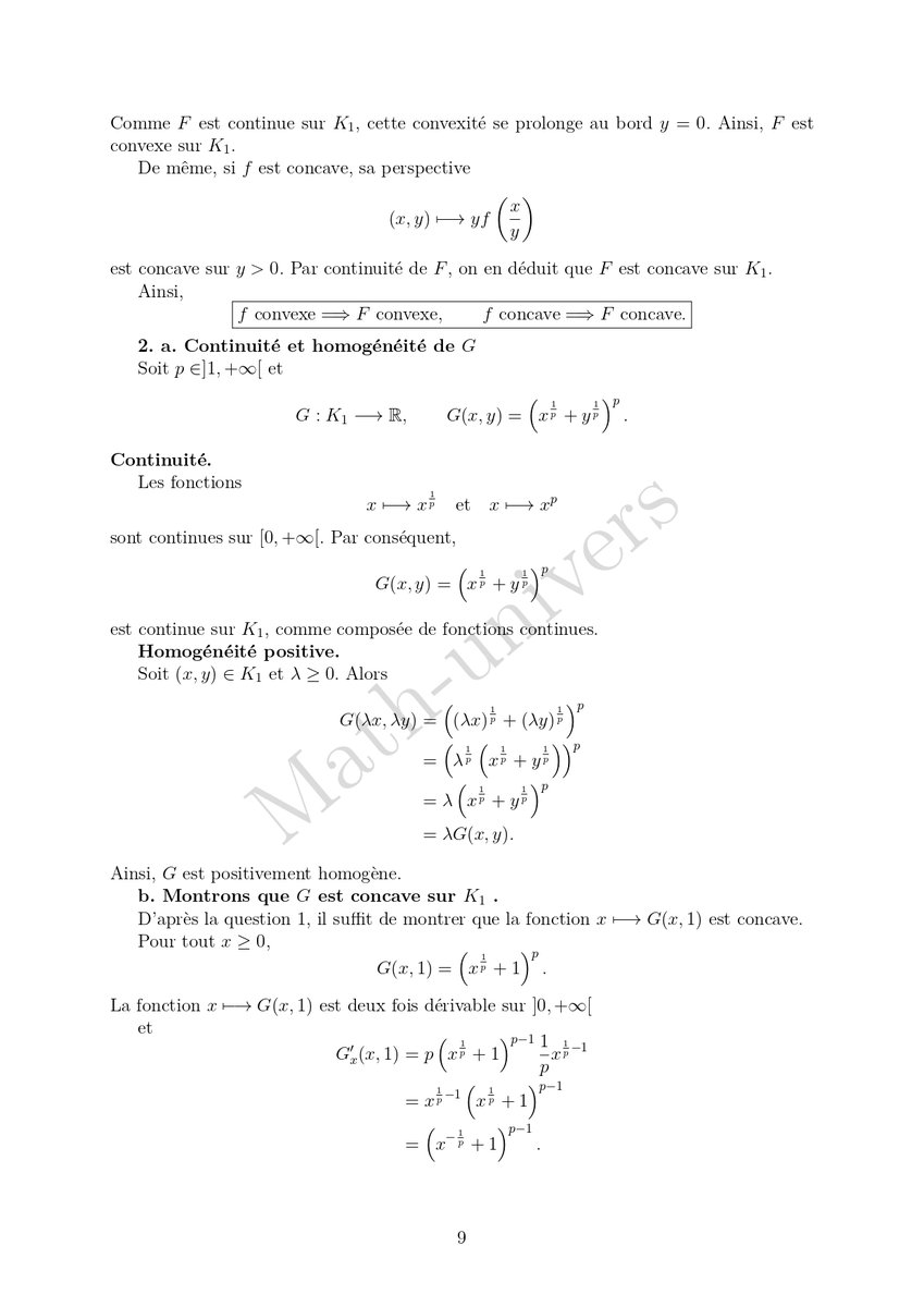 math_univers's tweet photo. Analyse Fonctionnelle | Exercice de niveau Master 1
Cet exercice propose une étude approfondie de notions fondamentales d’Analyse Fonctionnelle à travers la convexité, la concavité et l’homogénéité positive.
#AnalyseFonctionnelle #Master1 #Mathématiques https://t.co/LzZstNyvpH