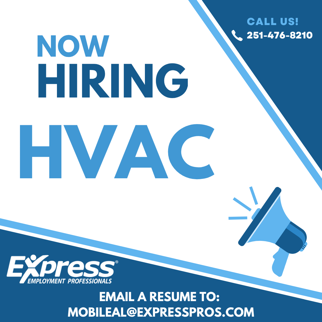 ExpressProsMob's tweet photo. NOW HIRING: HVAC TECHNICIANS | MOBILE, AL

Express Employment Professionals is looking for experienced HVAC Technicians for an opportunity in the Mobile area!

📍 Location: Mobile, AL
💰 Pay: $30–$34/hour+ DOE

What We’re Looking For:
• Previous HVAC experience required
•... https://t.co/eCGUo04MBx