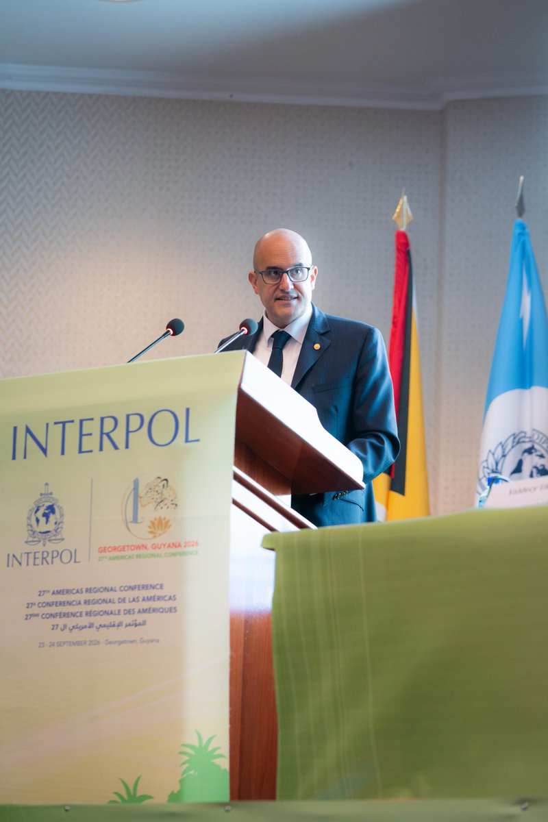 INTERPOL_HQ's tweet photo. "Ultimately we all want the same thing: to help officers prevent crime, investigate it and bring criminals to justice. Our structures should make that work easier rather than add complexity.

That means clear channels, standard procedures, tools that work together and making the best possible use of what already exists.

That is why having all the key stakeholders around the table today matters.”

Lucas Philippe, President of INTERPOL
