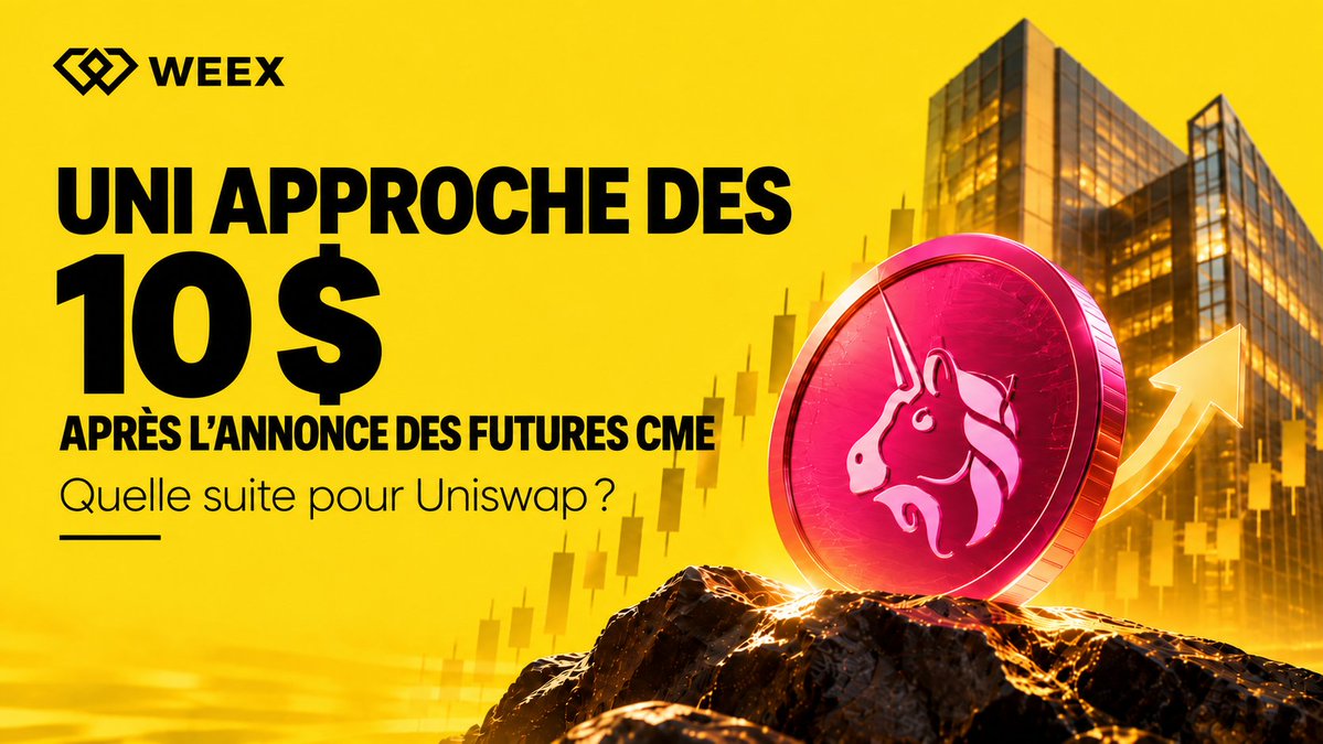 WEEX_French's tweet photo. 🚀 UNI est sous les projecteurs alors que le CME prévoit de lancer des contrats Futures sur UNI le 19 octobre.

Ce lancement pourrait renforcer l’intérêt pour Uniswap et élargir l’accès des investisseurs institutionnels aux marchés réglementés de contrats Futures.
Mais une cotation sur le CME signifie-t-elle forcément que les institutions vont acheter du UNI ? Pas nécessairement.
🔍 Pourquoi UNI suscite-t-il autant d’intérêt ces derniers temps ?
🏦 Quel impact l’accès aux contrats Futures du CME pourrait-il avoir sur le marché ?
📊 Qu’est-ce qui pourrait changer après le lancement ?
Découvrez notre analyse complète dans WEEX Insight 👉🔗 https://t.co/RZwROOryyw

#WEEX #Uniswap #UNI #Crypto #DeFi
