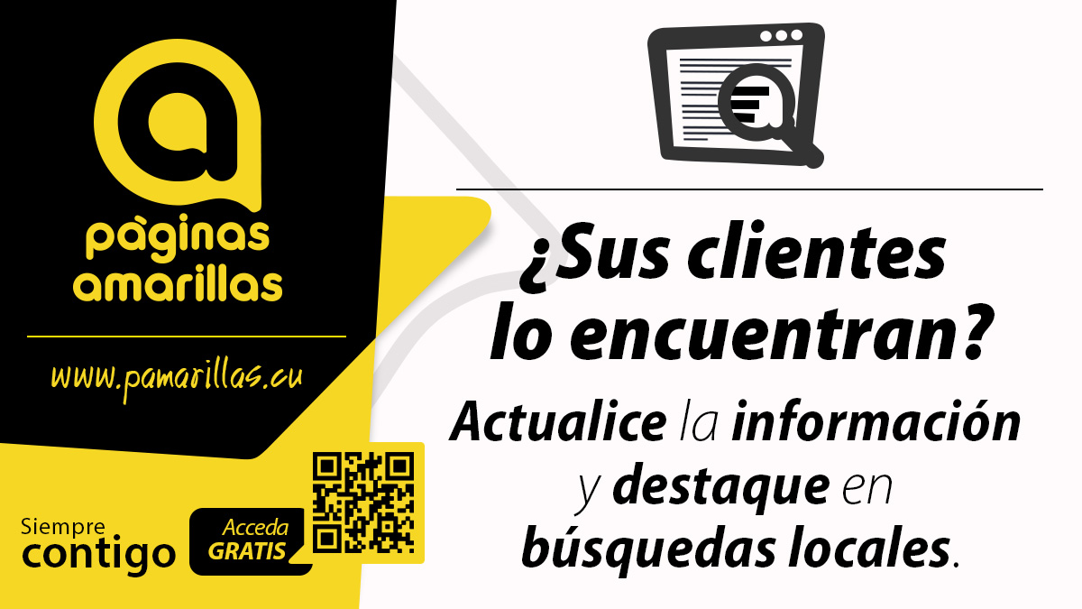 pamarillas_Cuba's tweet photo. ⚠️Muchos negocios desaprovechan el marketing de proximidad por errores simples: no actualizar datos, no aparecer en directorio oficial o depender solo de redes sociales.
✅Solución: mantenga su información al día en #PáginasAmarillasDeEtecsa
👉 https://t.co/v7yBtK5wUZ https://t.co/A9tqVIBc0A