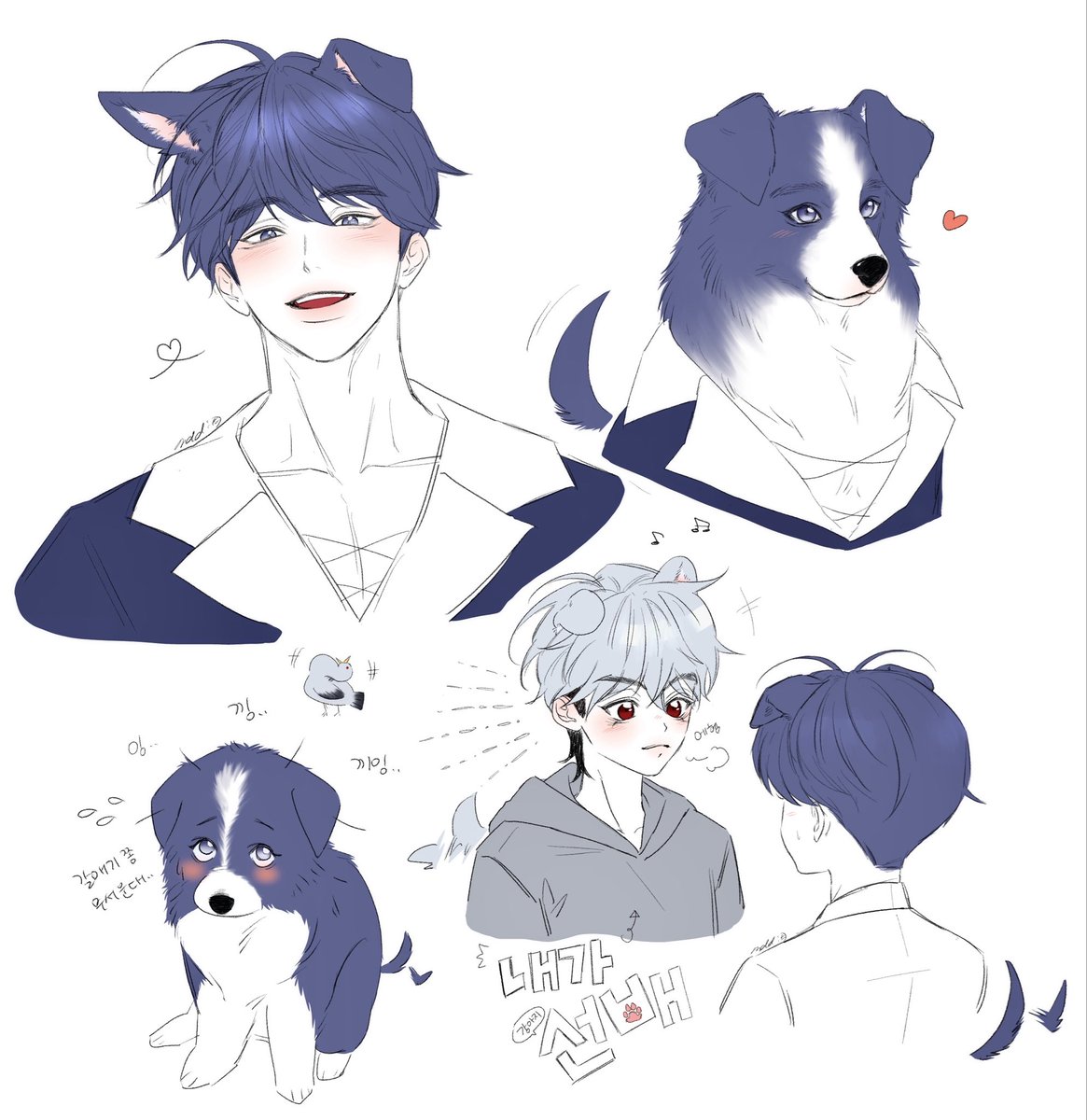 OootaqoO's tweet photo. 🐶💙낙서,, (+🐶❤️ https://t.co/aWYC3QnR3K
