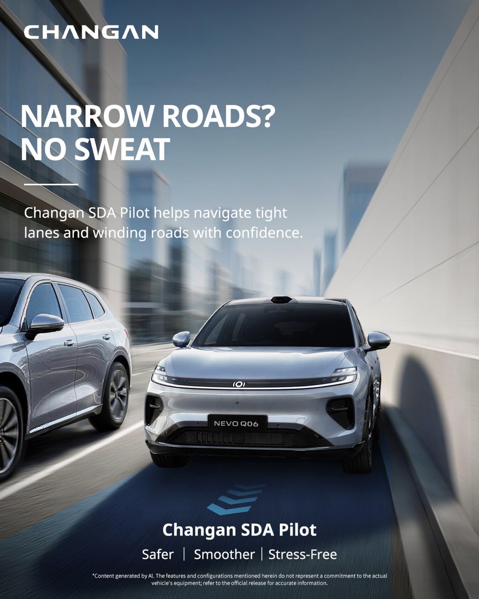 globalchangan's tweet photo. Every driver has that one road they’d rather avoid. What’s yours?
Changan SDA Pilot is designed to assist through the complexities of everyday driving.
#CHANGAN #TechMadeSimple #ChanganSDAPilot #IntelligentAssistanceYouCanTrust #SmartYourFuture https://t.co/ITc4Wr9XiN