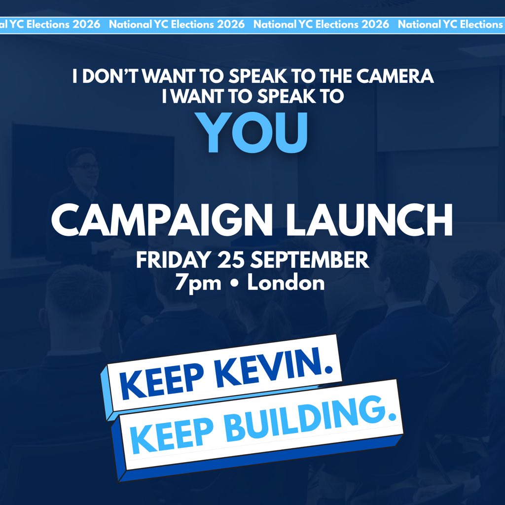 KevinGhateh's tweet photo. The campaign starts here 👀

I’m officially launching my campaign for National Chair of the Young Conservatives.

Come along, hear what I’m setting out to achieve and be part of the start of this campaign.

Join me at the launch 💙 

Link https://t.co/bUATrTVY76 https://t.co/LnCCViGuqT