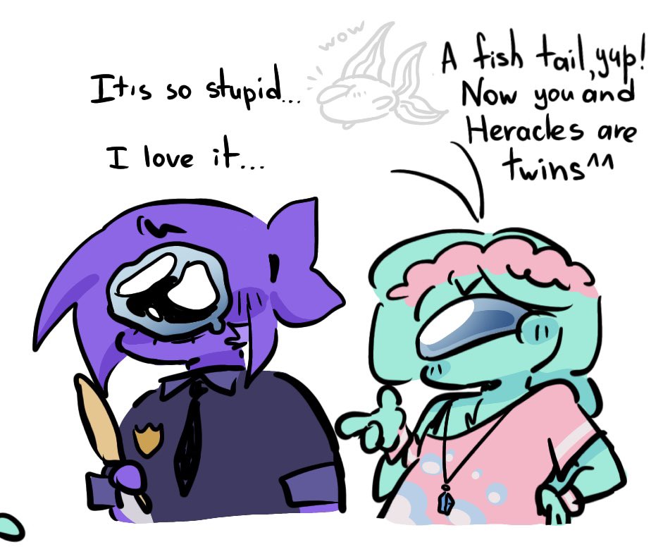 Kvasutka's tweet photo. I saw someone's Purple design, and it looked to me like their tail resembled a fish tail
So I drew this 

#amongus #securitygem https://t.co/9EOezAZ4BL
