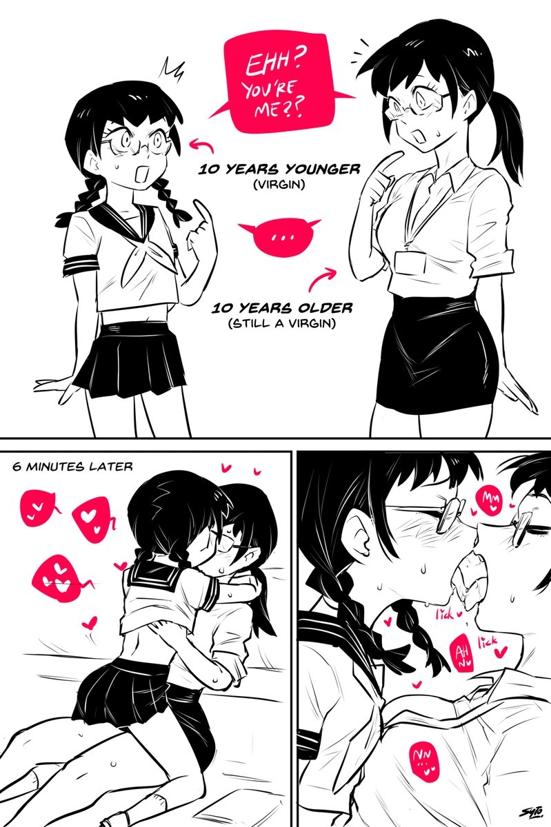SYTOchan's tweet photo. tags: yuri, age gap, selfcest https://t.co/HIBKsKdnRc