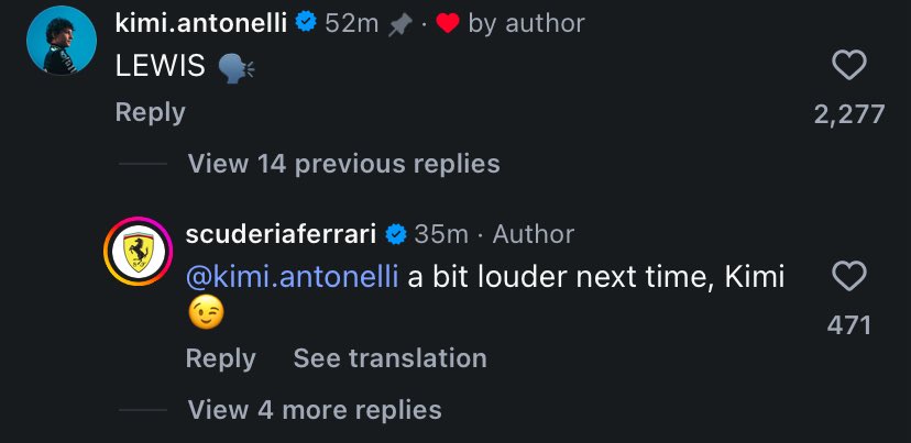 aka_archives's tweet photo. LMAOO they really used Kimi’s voice on Ferrari’s reels 😭 https://t.co/0eryRAoW91