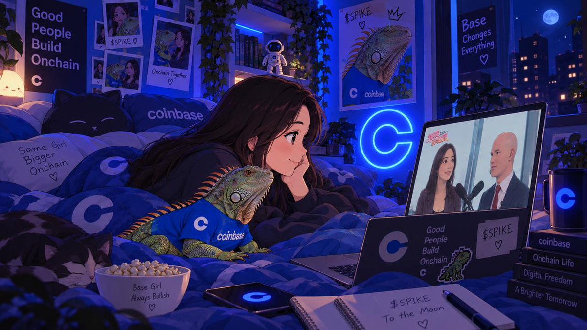 SPIKE_ONBASE's tweet photo. Spike nights hit different on Base 💙🦎

From one interview clip to becoming part of the Base timeline. https://t.co/YX1pYJ5Hkh