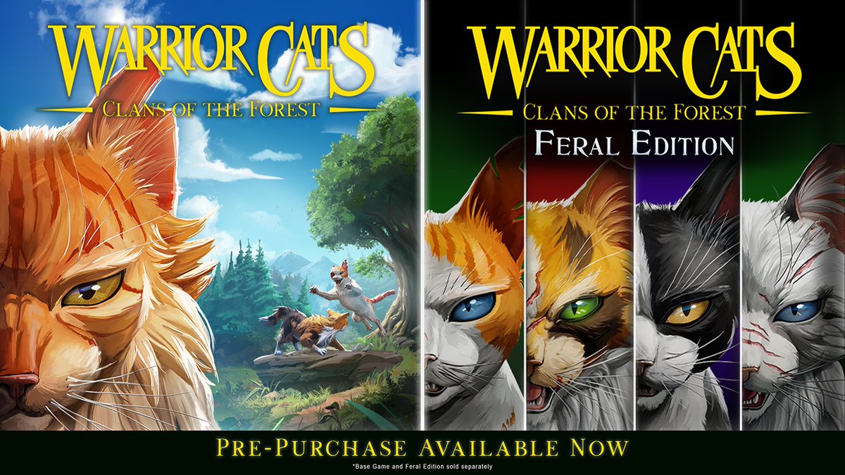 Trailmarkgames's tweet photo. 🐱 It's time, warriors! Pre-purchase Warrior Cats: Clans of the Forest on Steam and Epic Games Store today and get the Purrfect Look pack. 

Both the base game and Feral Edition launch October 23, 2026 https://t.co/3NPze9AbNi