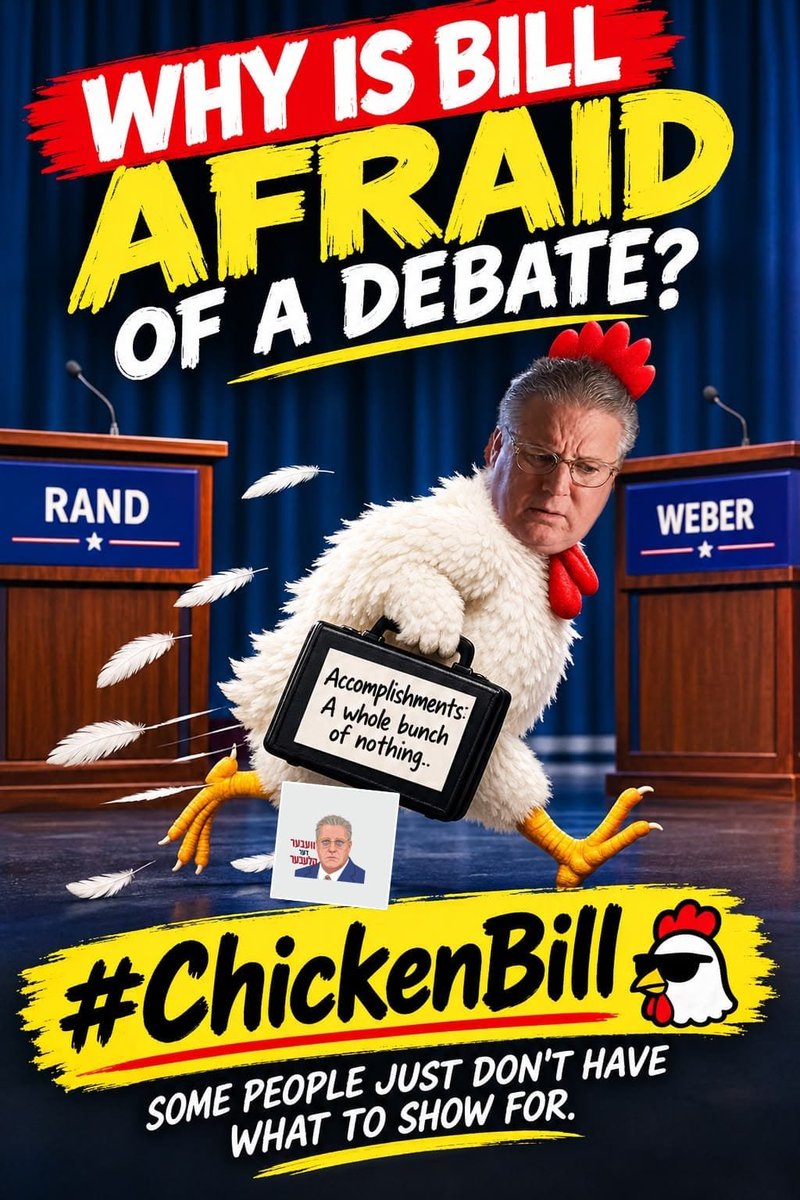 GOP4Rand's tweet photo. If you’re confident in your record, why not debate?
Let the voters hear directly from both sides. 🎤
#ChickenBill https://t.co/lxiimiowgy