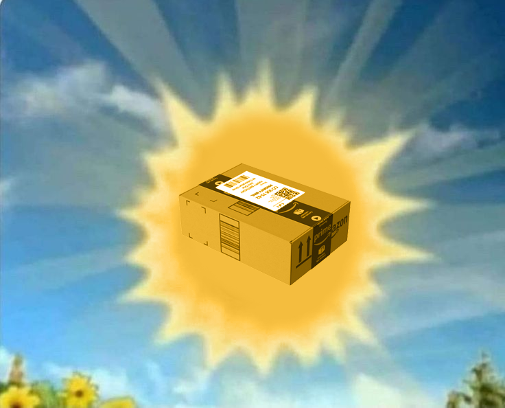 JeffPesosAmazon's tweet photo. @untaxxable The sun has been upgraded to Prime, my customer. Your daylight is now arriving in 3 to 5 business minutes. https://t.co/5t6xlfFjux