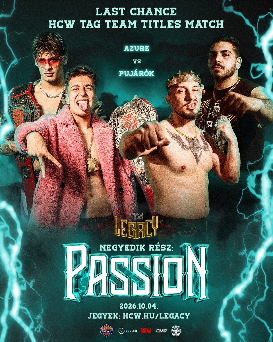 hcwlegacy's tweet photo. 🔥 ONE LAST CHANCE FOR THE PUJÁRÓK! 🔥

Dr. Antal Hős gave in to Jónás' pleas on tonight's episode of Legacy Series: the Pujárók will get one final opportunity to take the HCW Tag Team Championships from Azure! 🏆

Jónás made no secret of the fact that his relationship with his brother has been tense ever since Gyuszi eliminated him from the Rumble. And the stakes are clear: if the GM doesn't give them one more chance, there will be no more Pujárók! 💔

📅 October 4 – Legacy: Passion
⚔️ Azure vs. Pujárók
🚨 One last chance at the championships!

🎟️ Tickets are available now on COOLTIX!