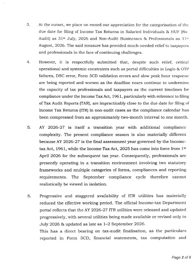 humanity_IND's tweet photo. The genuine concerns of taxpayers and tax prof cant be overlooked.
We strongly req the CBDT to extend the TAR due date and provide adequate time for  error-free compliance.
Extn is not a demand for convenienc it is a necessity for meaningful compliance.
#ExtendTaxAuditDueDate https://t.co/mkAnTZ0B3u