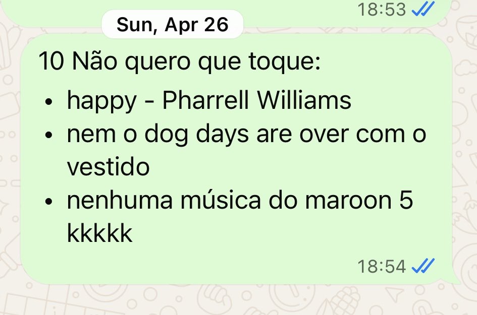 melissaux's tweet photo. Em abril, o DJ do meu casamento me mandou várias perguntas antes da festa, e o item 10 era “alguma observação importante?” https://t.co/3jmyQ9XT5h
