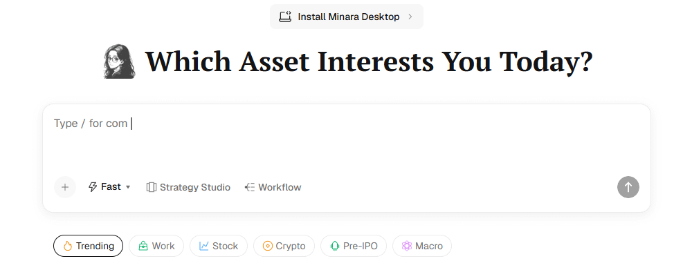 liambraus's tweet photo. if you're still copy-pasting between 5 tools to research one trade try this
one AI desk. full investment cycle. every source verifiable.
not financial advice dyor.
try it free → https://t.co/AACPUBGzYW
#MinaraAI #FinancialAI #AgenticTrading #AgenticFinance https://t.co/VnHN5au5lY