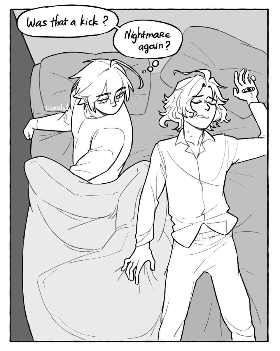 Lcorale1's tweet photo. The curse gives Mitya nightmare and I think this is how he copes #Alyomitya https://t.co/QzZS571Ksn