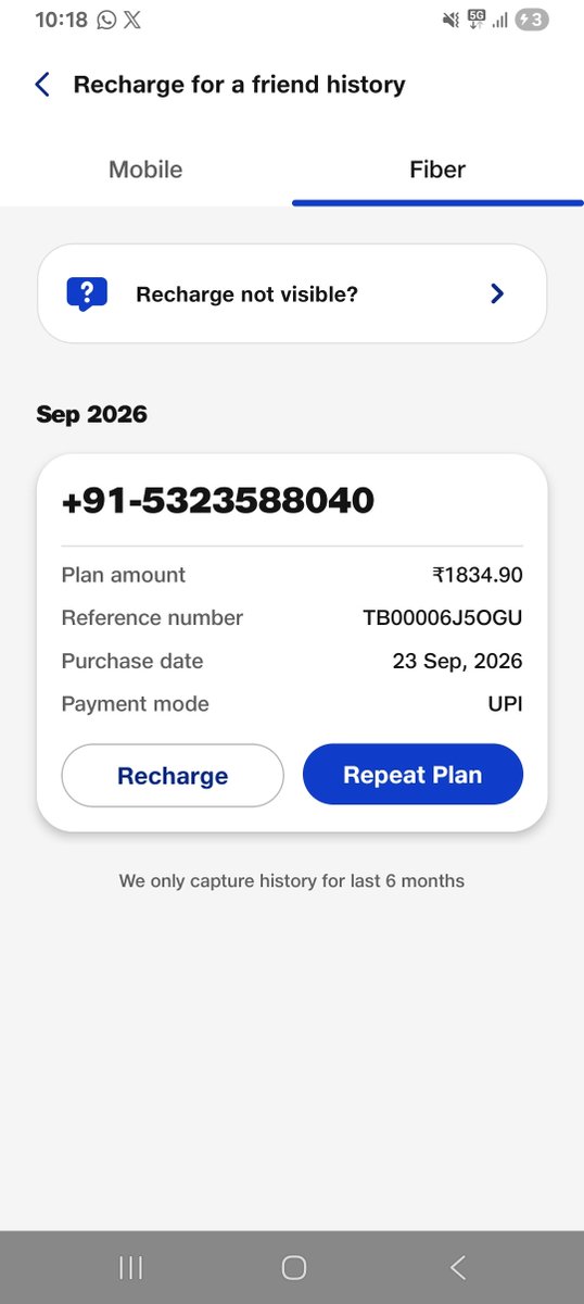 adarshsharma103's tweet photo. Wrongly recharged 5323588040 instead of recharging 5323588014.
Kindly make arrangements and do the needful 
@jio_fiber https://t.co/oO5sTGhSuc