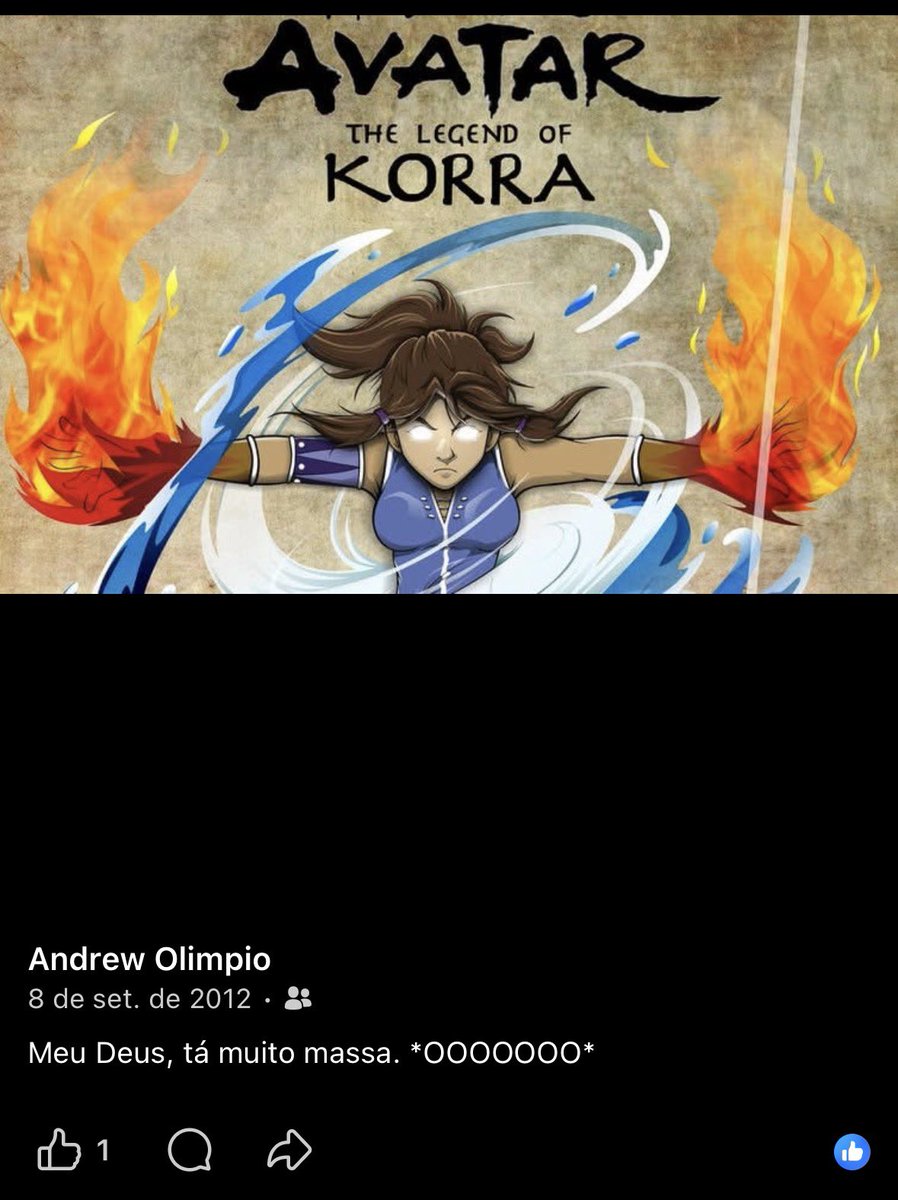 aomclmr's tweet photo. estou nas trincheiras pela korra desde 2012 no falecido facebook https://t.co/8MNb5KL7dt
