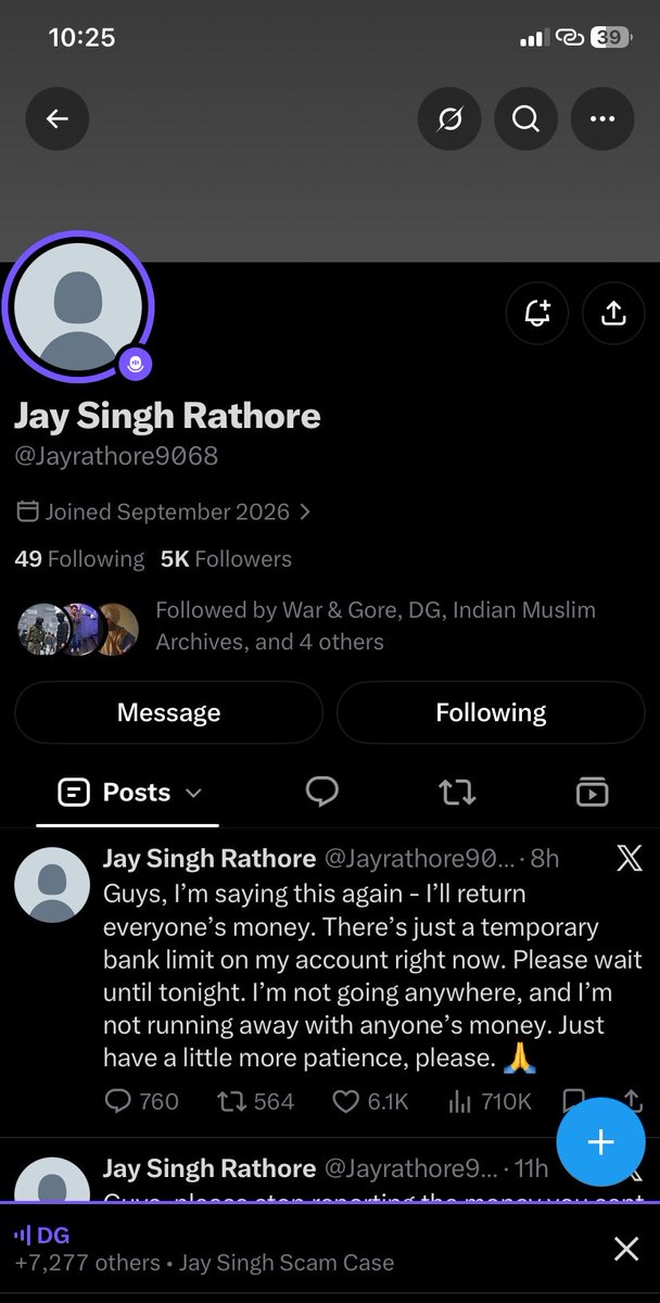 SamRajp0t's tweet photo. Congratulations for 5K @Jayrathore9068 
#Scammer 😂 https://t.co/y4K0FUpUQU