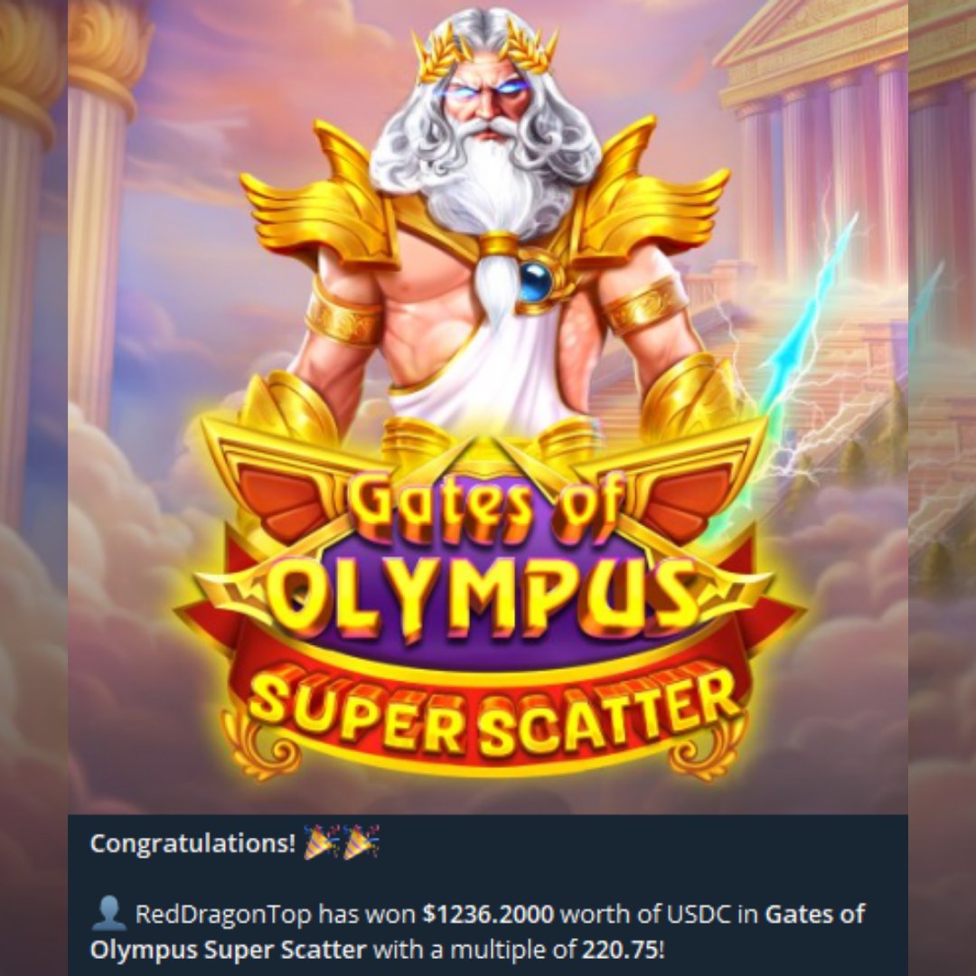 TheOwlGame's tweet photo. Zeus finally blinked.⚡

$5.60 on Gates of Olympus Super Scatter. $1,236 #USDC for RedDragonTop.

That one earned the glory. #GatesOfOlympus https://t.co/m5rPWsBPM6