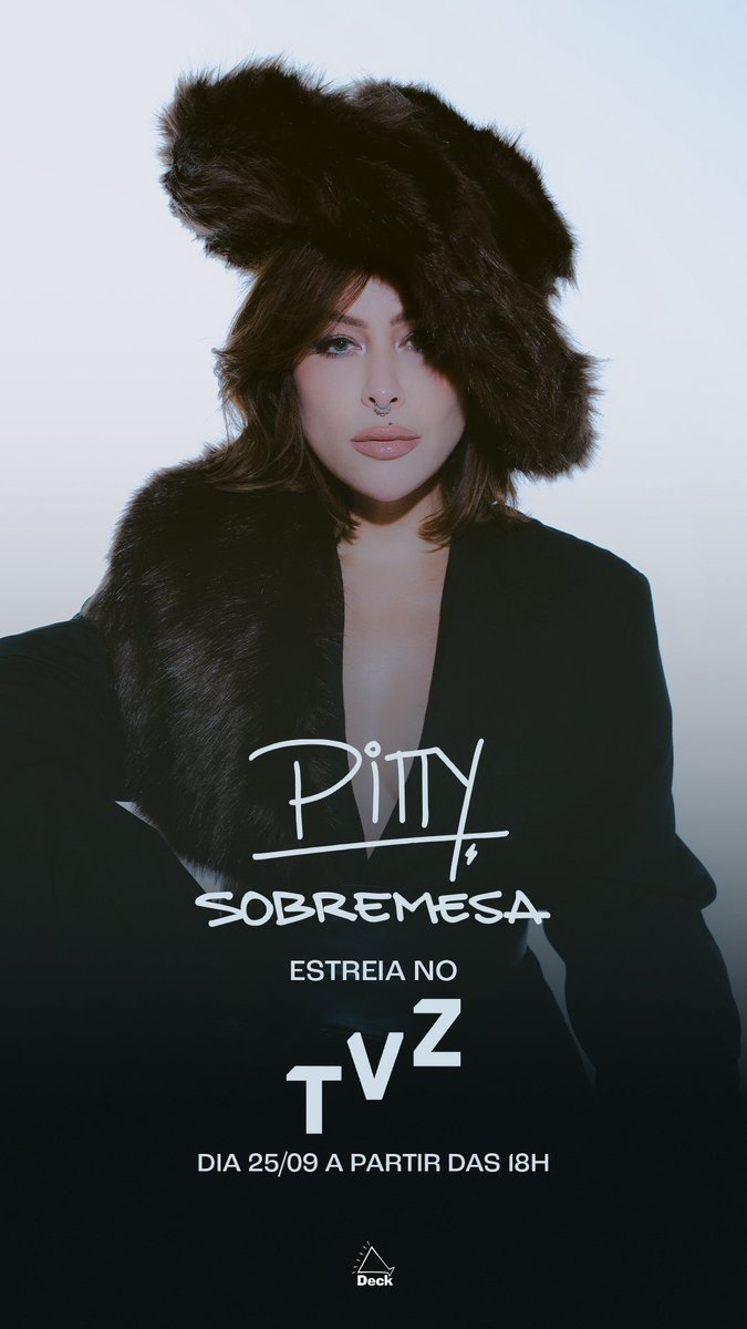 Pitty's tweet photo. dia 25 a partir das 18h tem #Sobremesa no #TVZ ! ativa o alarme e sintoniza no @multishow https://t.co/yr1P8MwZer