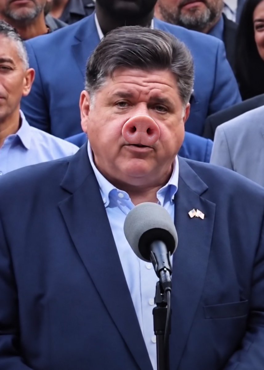 Trump4547_2025's tweet photo. @IlliniJen Who the f*ck is that slovenly pig @JBPritzker to say who is welcome and who isn’t?

If anyone isn’t welcome, it’s so-called leaders who invite illegal aliens into Illinois to cause chaos, damage, violence and death. https://t.co/vvJ2HSwdIn