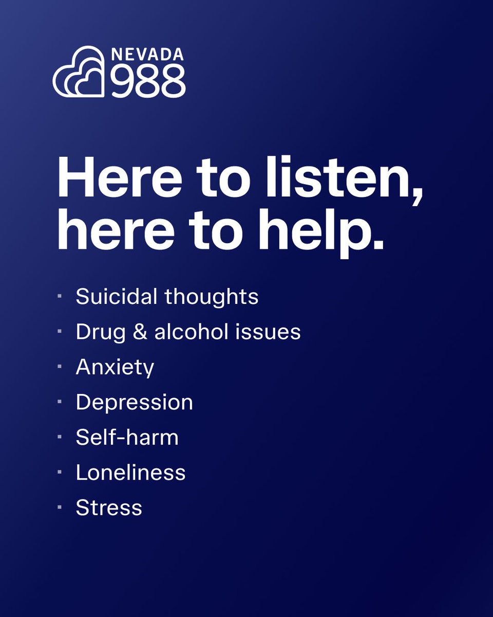 CASATUNR's tweet photo. Whatever you’re going through, help is available. Nevada 988 offers free, anonymous, 24/7 emotional and mental health support.
Learn more: https://t.co/BeyGaa5MCR
#SPM2026 #SuicidePrevention #ConnectSupportPrevent https://t.co/wo9Lmu9De0