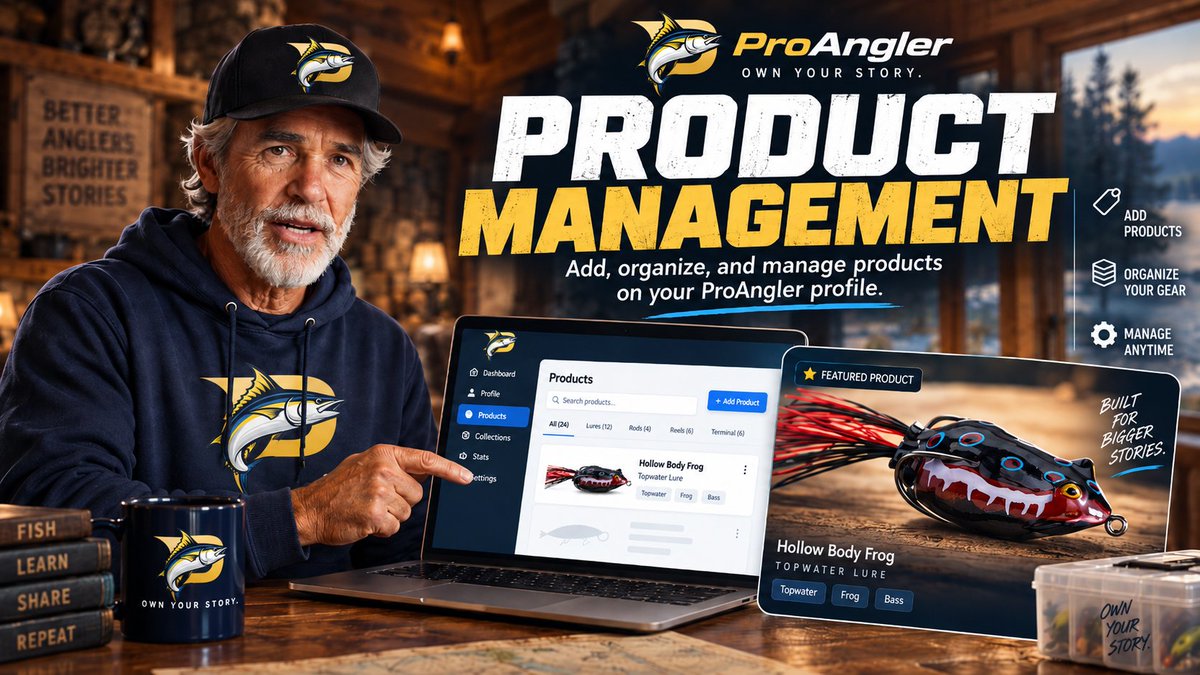 proangler's tweet photo. The ProAngler Product Management System puts your favorite tackle or gear to work across all your content.

Build it once, feature it in your content, connect it to videos, give it a dedicated page, drop it into a cart, or tie it into referral and affiliate traffic.

Build it once. Sell it everywhere.

https://t.co/BYYErotbYB