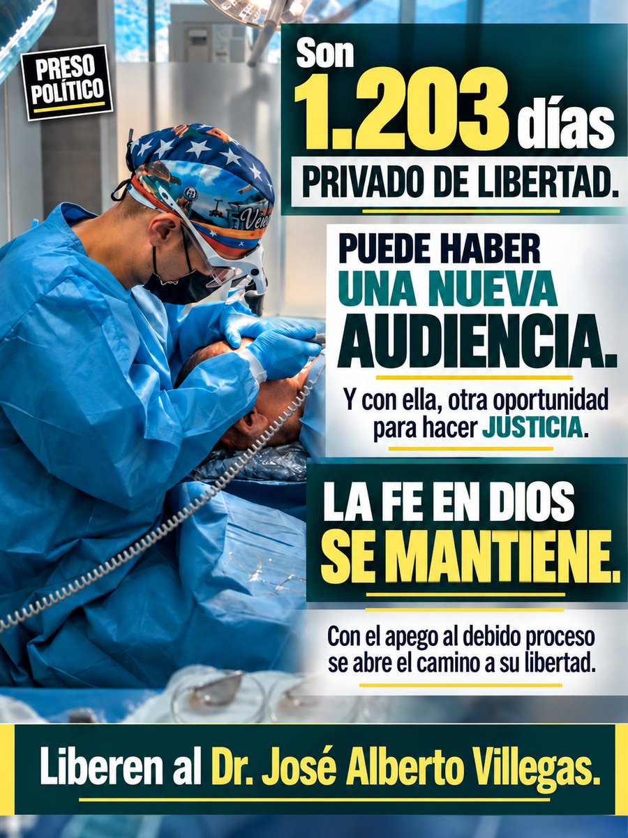 JoseAVJLibertad's tweet photo. Van 1.203 días preso de un político.

Tendremos otra AUDIENCIA.

La Justicia tendrá otra OPORTUNIDAD de hacer lo CORRECTO.

¿Será CAPAZ?

¡LIBÉRENLO YA!

#Liberenalospresospoliticos

@Migue1Caro
@Naky
@LuisCarlos https://t.co/KrtI5fdZ58