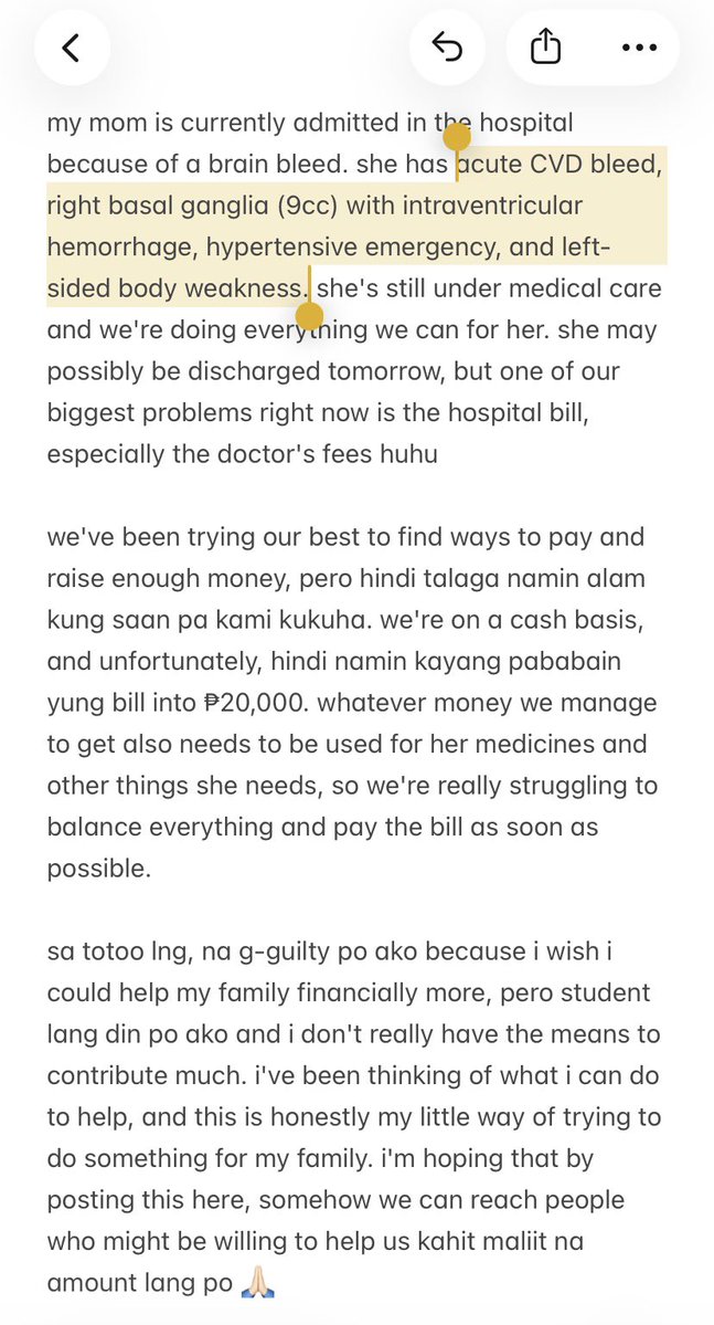 leshxiux's tweet photo. im not rlly used to asking for this kind of help, but im posting this bcuz my mom is currently admitted in the hospital and our family is having a rlly hard time w her medical expenses po😢

if u have a few minutes to spare, i hope u'll take the time to read the attached photos🙏🏻 https://t.co/G9gxdaDKyX