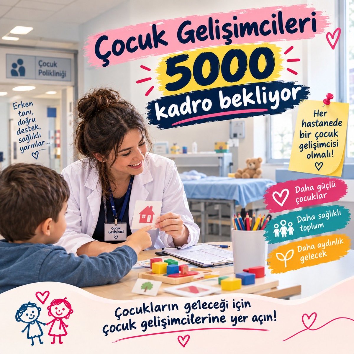 cgedah's tweet photo. Sağlık, eğitim ve adalet sisteminde çocukların gelişimsel haklarını korumak için çocuk gelişimcilere hak ettiği kontenjanlar verilmelidir. Yarınlarımız için sesimize kulak verin. #5000LİSANSÇG https://t.co/zJcKPvOXzf