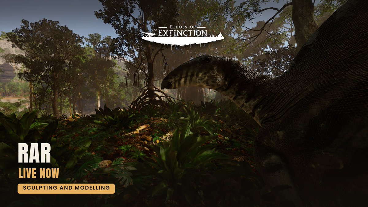 EoEOfficialGame's tweet photo. 🔴LIVE TODAY | Skin Texturing Part 12

Join RAR as he creates new skins for our dinosaurs and brings the team's concepts to life!

📅Sep 24 | 6PM PST
➡️YouTube: https://t.co/kRGSO7fryI 

Wishlist us on Steam: link in bio 
#EchoesOfExtinction #DevStream https://t.co/mxWLgXCFjS