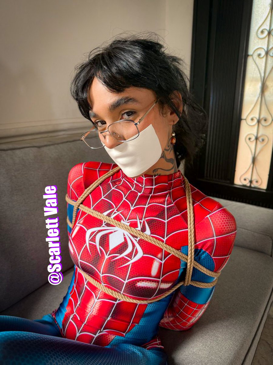 scarletvalebdsm's tweet photo. Your little hero is completely at your mercy today. Tell me, would you be gentle or totally ruthless? 😈🕸️
.
.
https://t.co/5lbwQsuTOv 

#spidergirl #ducttape #tapedmouth #tapedlegs #barefeet #submissive #bdsm #fetish #bondage #glassesgirl #spidermancosplay https://t.co/TXwXCcJq3y