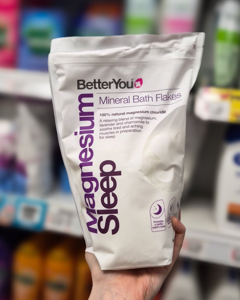 SaversHB's tweet photo. NEW at Savers 💜✨ 
Unwind before bed with BetterYou Magnesium Sleep Bath Flakes. Add to a warm bath and enjoy the perfect addition to your evening wind-down routine.

Shop now👉https://t.co/9WjDwTnKVe

#healthsocial https://t.co/AWuzcKxpyw