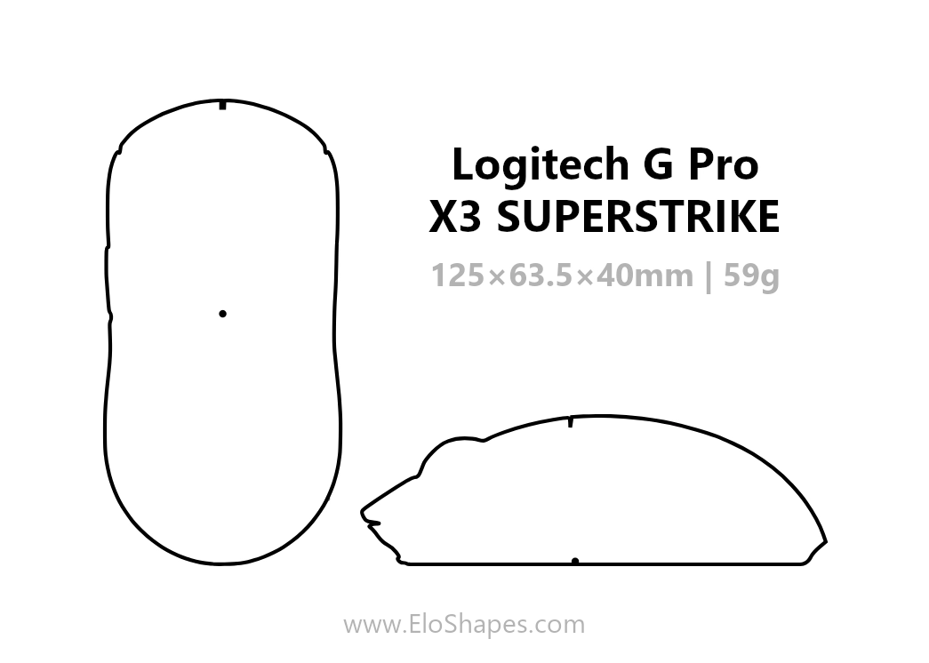 EloShapes's tweet photo. The Logitech G Pro X3 Superstrike has launched and has been added to EloShapes!

- Size: 125 x 63.5 x 40 mm
- Weight: 59 grams
- Sensor: Logitech HERO 2 (Upgraded)
- 48K DPI, 8K Hz, 930 IPS, 90G
- MCU: Logitech NxLOGI
- Switches: Logitech Haptic Inductive Trigger System (HITS)
- Encoder: TTC Silver
- Price: $199.99